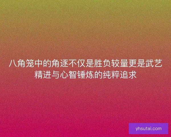 八角笼中的角逐不仅是胜负较量更是武艺精进与心智锤炼的纯粹追求